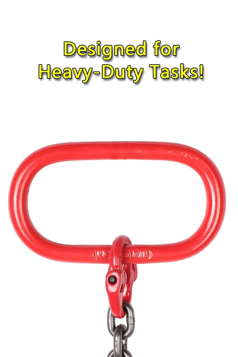 EGV Oblong Master Link, 1 Pack, 1/2", 4400 lbs, Grade 80 Steel Heavy Duty Chain Lifting Ring, for Lifting and Rigging Applications – Red - Image 2